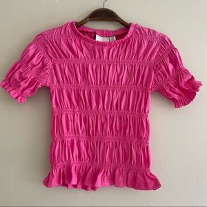 NWT Industry Republic Clothing Pink Ruched Short Sleeve Top